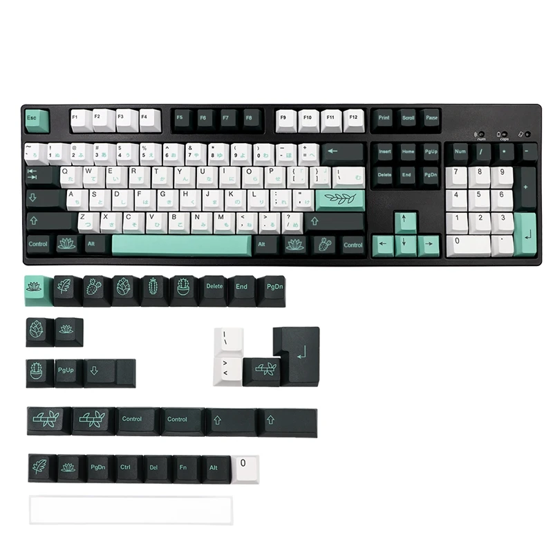 

137 клавиш, ботанические, 2 колпачка ключей, вишневый профиль, краситель Sub Pbt, японские колпачки ключей для переключателей MX Gk61 64 71 75 84 108, клави...