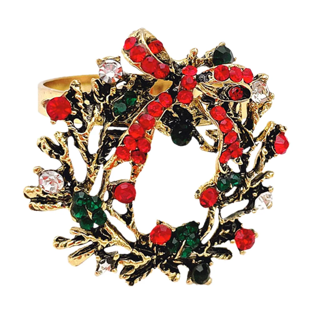 Рождественские кольца Симпатичные застежки для салфеток сервиса столовых