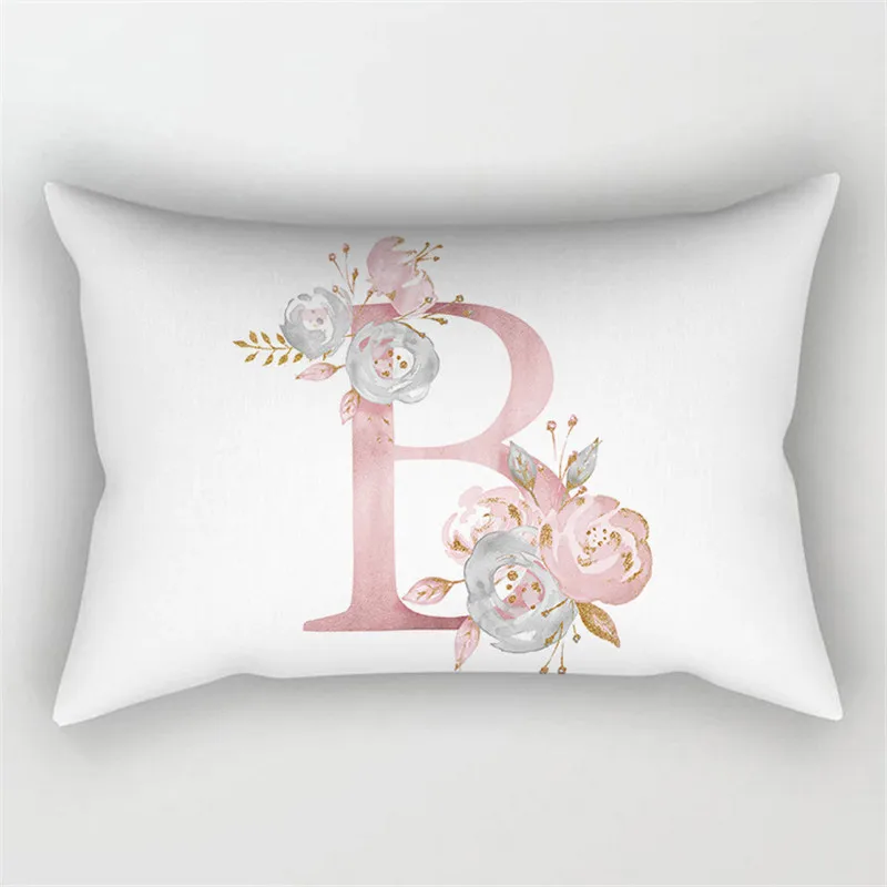 

Pink Letter Cushion Cover 30x50 Polyester Pillowcase Sofa Cushions Decorative Throw Pillows Cover Home Decoration Pillowcover