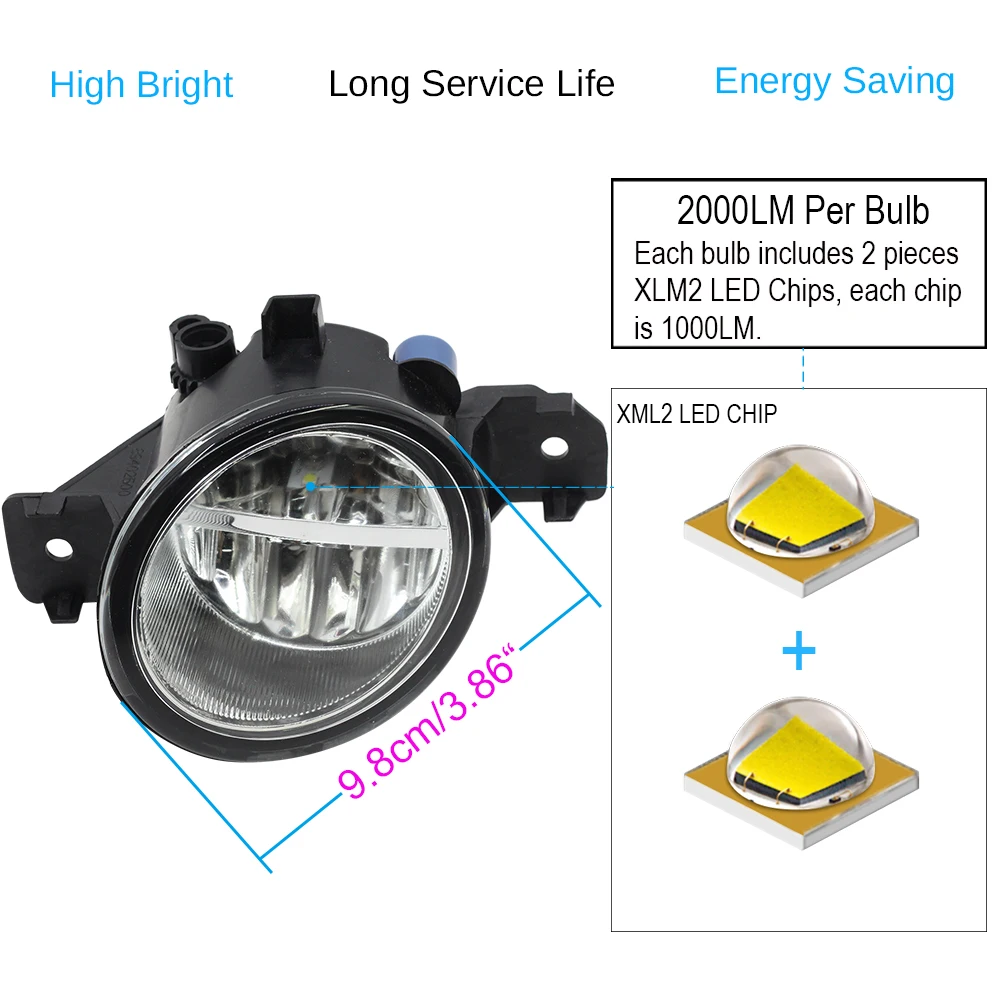 Buildreamen2 For Nissan Fuga 2004 Car Accessories H11 4000LM LED Lamp Right + Left Fog Light Assembly DRL 12V 2 Pieces | Автомобили и