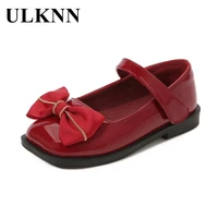 children bowknot flat shoes autumn new girls princess shoes pure square head bow cute shoe tide between student performance