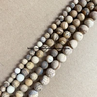 natural stone matte picture jasper round loose beads 15 strand 4 6 8 10 12mm pick size for jewelry making diy