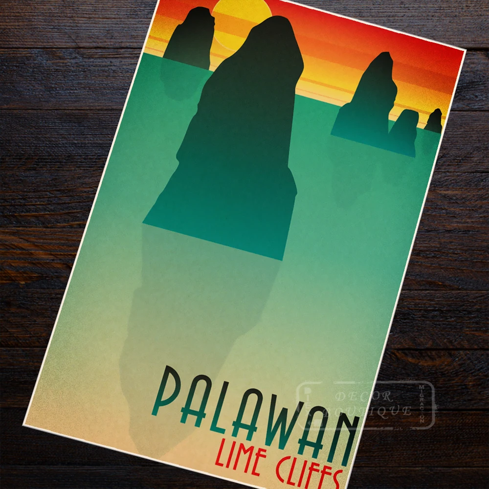 Наполеонов извести скалы Филиппины туда и обратно вид пейзаж старинный ретро