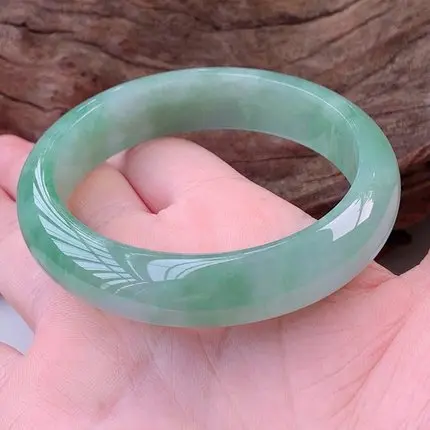 

Браслет из натурального бирманского зеленого нефрита 54-64 мм, Элегантные украшения принцессы, подарок для матери подруге