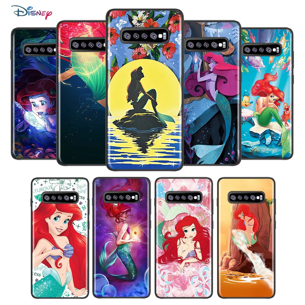 

Disney Cartoon Animation The Little Mermaid For Samsung Galaxy S21 S20 FE Ultra S10 Lite S9 S8 Plus S7 S6 Soft Black Phone Case