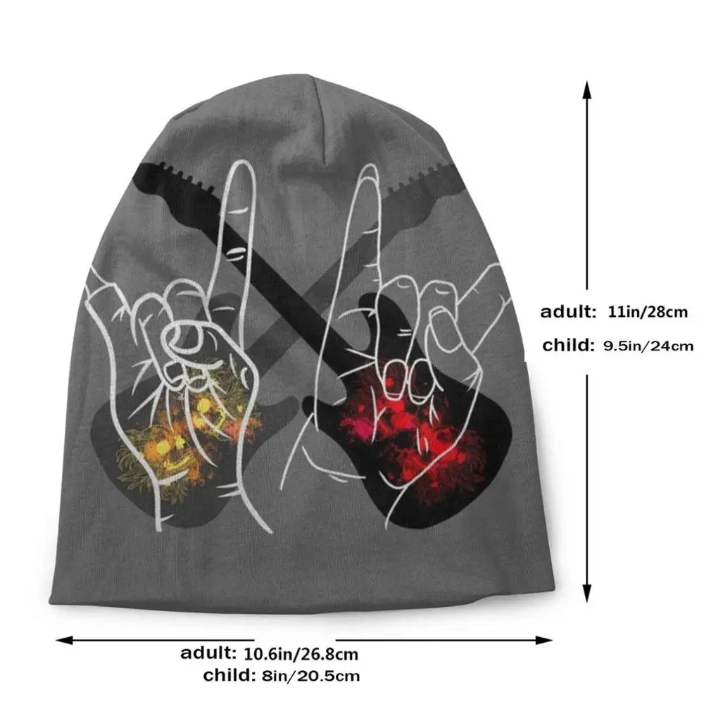 Металлические руки-зомби Ое и Оим с гитарой черепами хризантемы Вязаная шапка