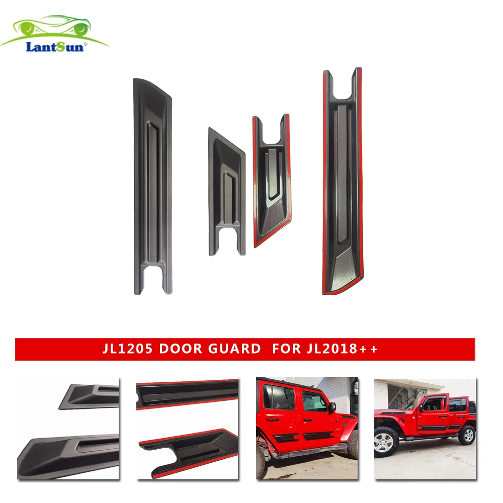 

JL1205 боковая дверная защита, пластиковые дверные пороги, автомобильная педаль, накладка, защита для входной двери, черный для Jeep Wrangler JL 18 +