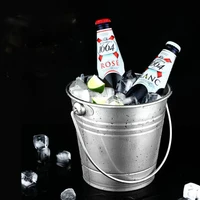 stainless steel ice bucket portable ice chiller cooler with handle ice cube container for wine champagne beer party bar tools