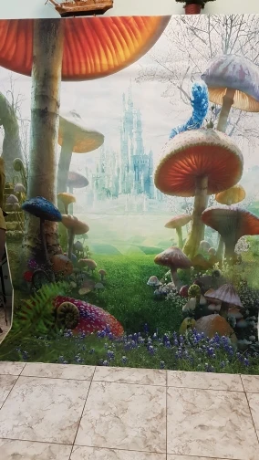 Фотозадник Capisco Fantasy Fairy Tale Wonderland Mushroom Castle для фотосессий, персонализированный фон для студийных съемок.