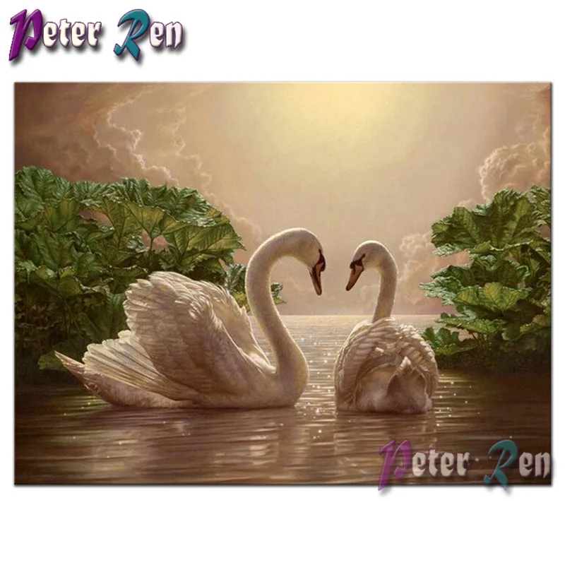 

Love Swan diamond painting with rhinestones fashionable embroidery stick drill Cross Stitch Set Diy full mosaic Beautiful Swans