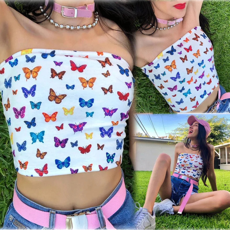 Женская блузка с открытыми плечами летняя пикантная эластичная бандо без