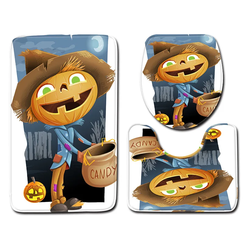 Набор мягких ковриков для ванной Zeegle Helloween чехол на сиденье унитаза