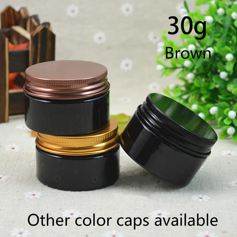 

Free Shipping Brown 30g Plastic Lotion Jar Empty Cosmetic Mask Skin Care Cream Container Small Tea Pill Packaging Bottle