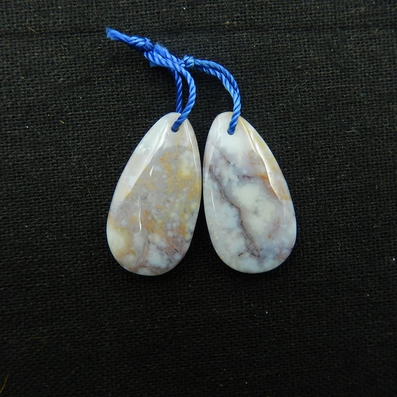 

Natural Stone Ocean Jasper Front Drilled Earring Bead 27x15x5mm 6.6g semiprecious stone Fashion Jewelry Women Earrings