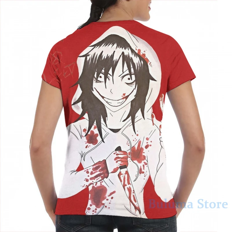 Джеф убийца 2 Мужская футболка для женщин со сплошным принтом Модная девочек топы