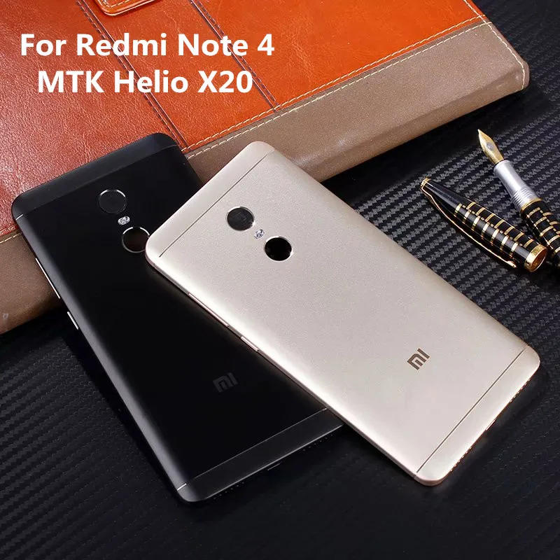 Корпус для Xiaomi Redmi Note 4/Note 4X MTK Helio X20 металлическая задняя крышка для мобильного телефона запасные части чехол