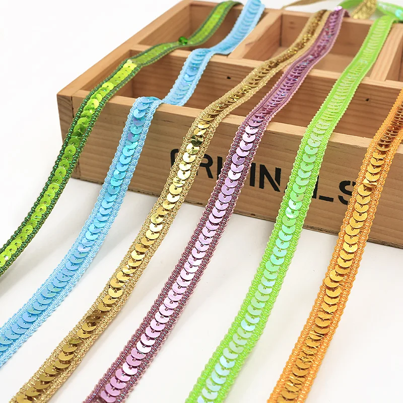 23Meters Eco-Friendly Sequins Lace Trims 3D Gold Silver Ribbons For Stage Dance Dress Belt Sewing Accessories | Дом и сад