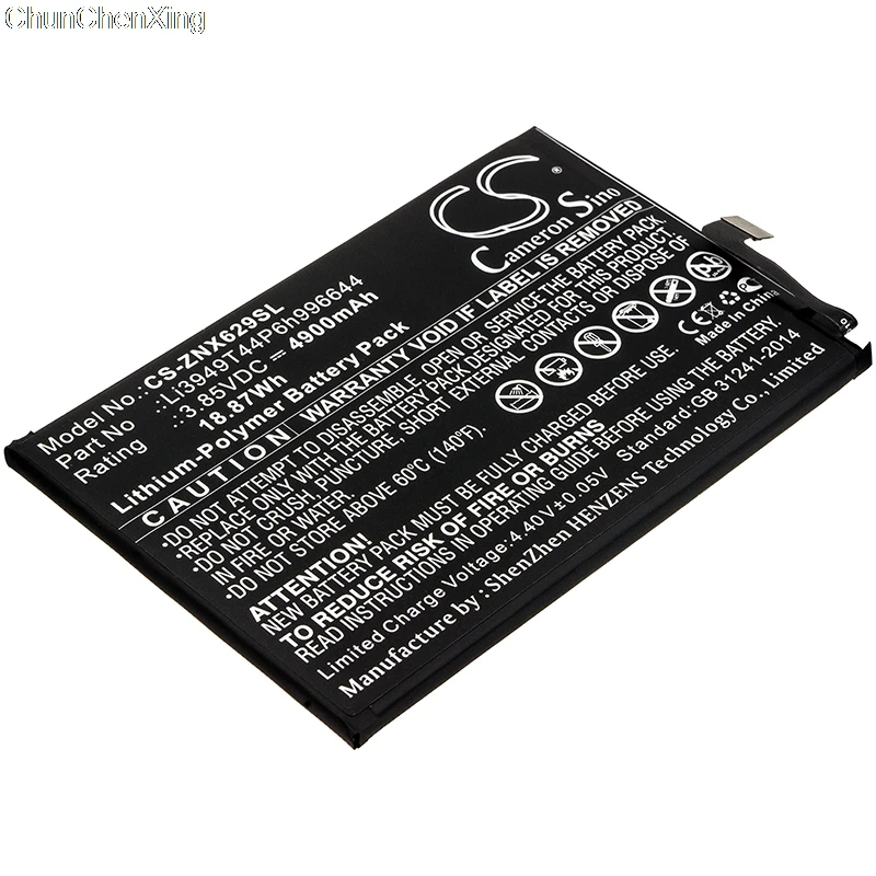 Аккумулятор Cameron Sino 4900mAh Li3949T44P6h996644 для ZTE/Nubia Red Magic 3s NX629J|Аккумуляторы мобильных