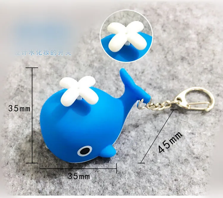

Cartoon Cute Glowing Sound Baby Whale Doll Keyring Creative Men's And Women's Braided Leather Cord Keychain Pendant Keychains