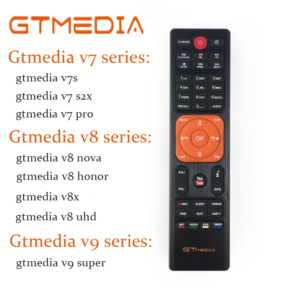 HD спутниковый ресивер с дистанционным управлением для gtmedia v7s hd v7 s2x v8 nova/honor/blue v8x v9