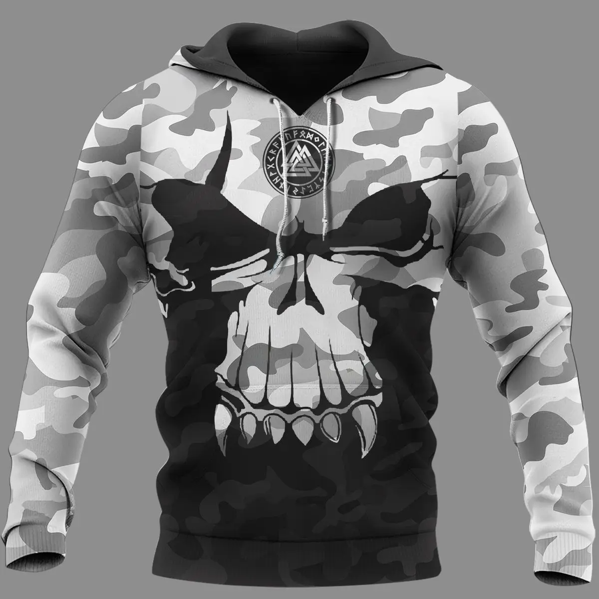 

Odin Viking Tattoo Wolf Skull Style 3D Full Print Size Hoodie Man Women Harajuku Outwear Zipper Pullover Sweatshirt Unisex-3