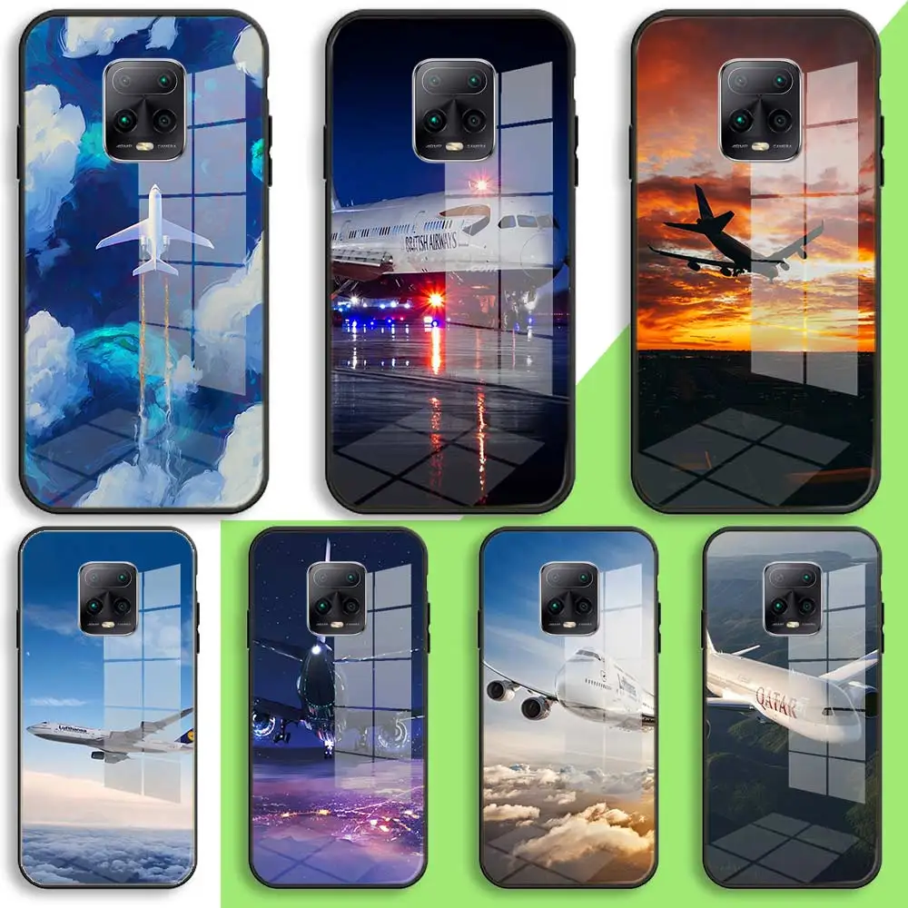 Мягкий стеклянный чехол для Xiaomi Redmi 9a 8a 7a 9 8 7 9at Y3 черная крышка самолет небо
