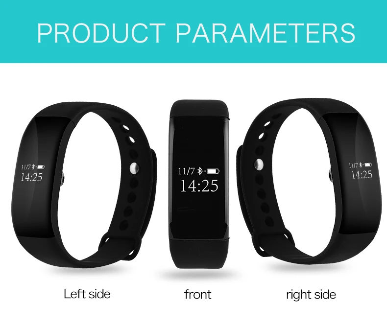 

IP68 Waterproof V66 Heart Rate Monitor Smart Wristband Blood Pressure Anti-lost Sedentary Remind Bracelet Smartwatch