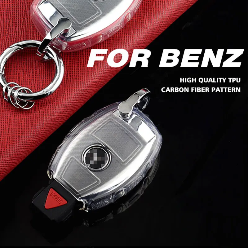 

Solf TPU Car Key Case Cover 3 Buttom for Mercedes Benz A C E R M Class CLA GLA A180 A200 C180 C200 E200 E300 AMG
