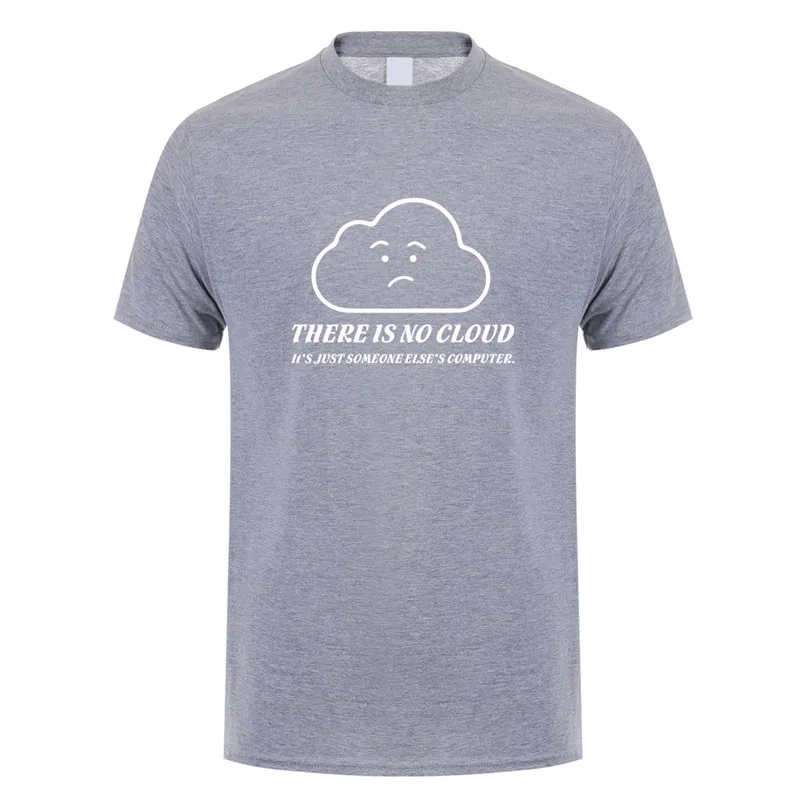 sport grey Omnitee Лето нет облака футболки для мужчин хлопок o-образным вырезом с коротким рукавом это просто чужая футболка с компьютером OZ-343 - Цвет: sport grey