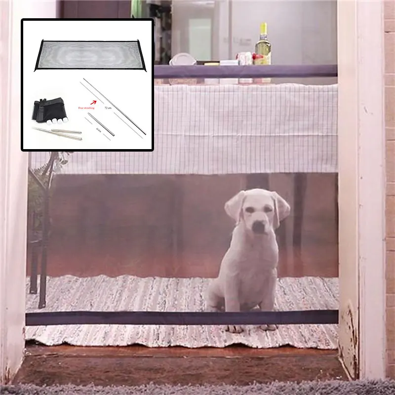 

Pet Doggy Door Fence Gate Security Guard Mesh Portable Adjustable Folding Mesh Dog Training Supplies Pet Products Accessories 42