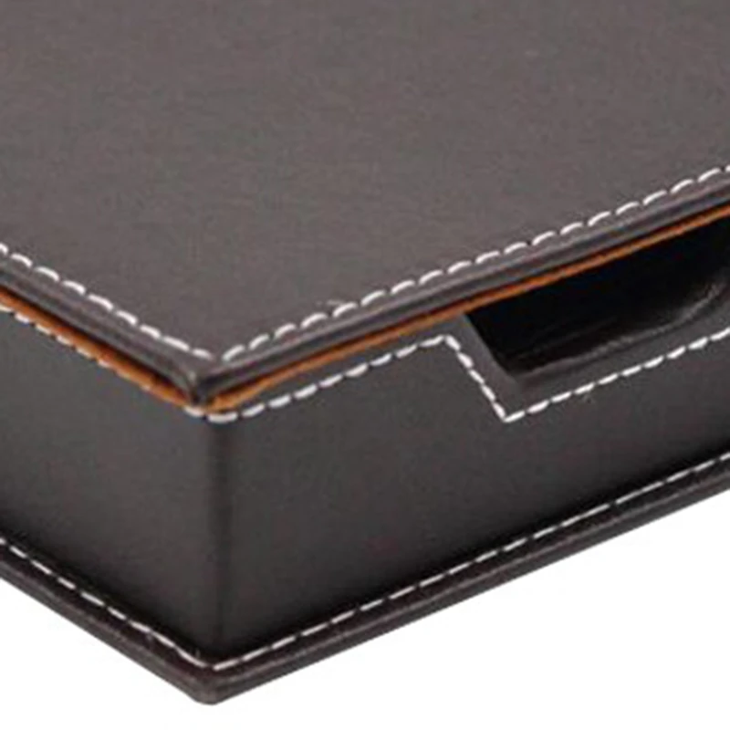 

2x Leather Memo Box Office School Supplies Desk Accessories Organizer Card Holder Note Holder Sticky Note Storage Box Brown & Bl