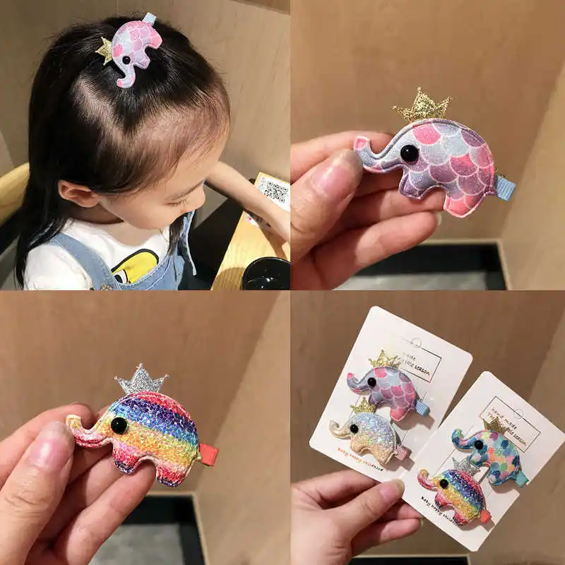 1 пара заколки для волос в виде слона |