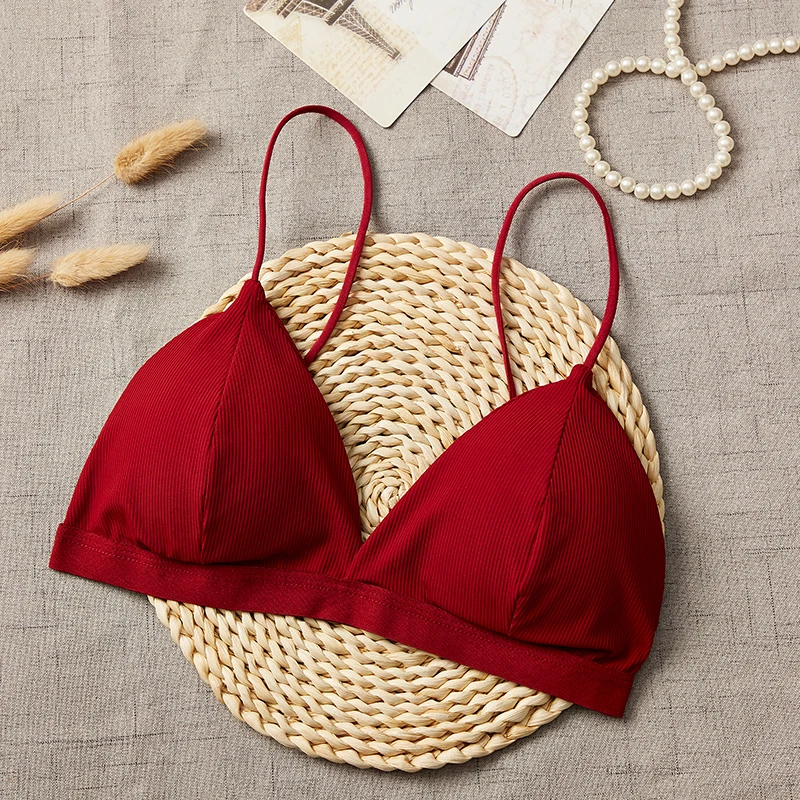 

Ladies French Style Bralette Seamless Deep V Beauty Back Women Bras Thin Underwear Sexy Lingerie Female Soft Bras Black Hot Sell