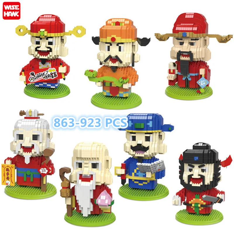 3D Китайский Новый год Бог сделай сам строительные алмазные блоки игрушка призрак