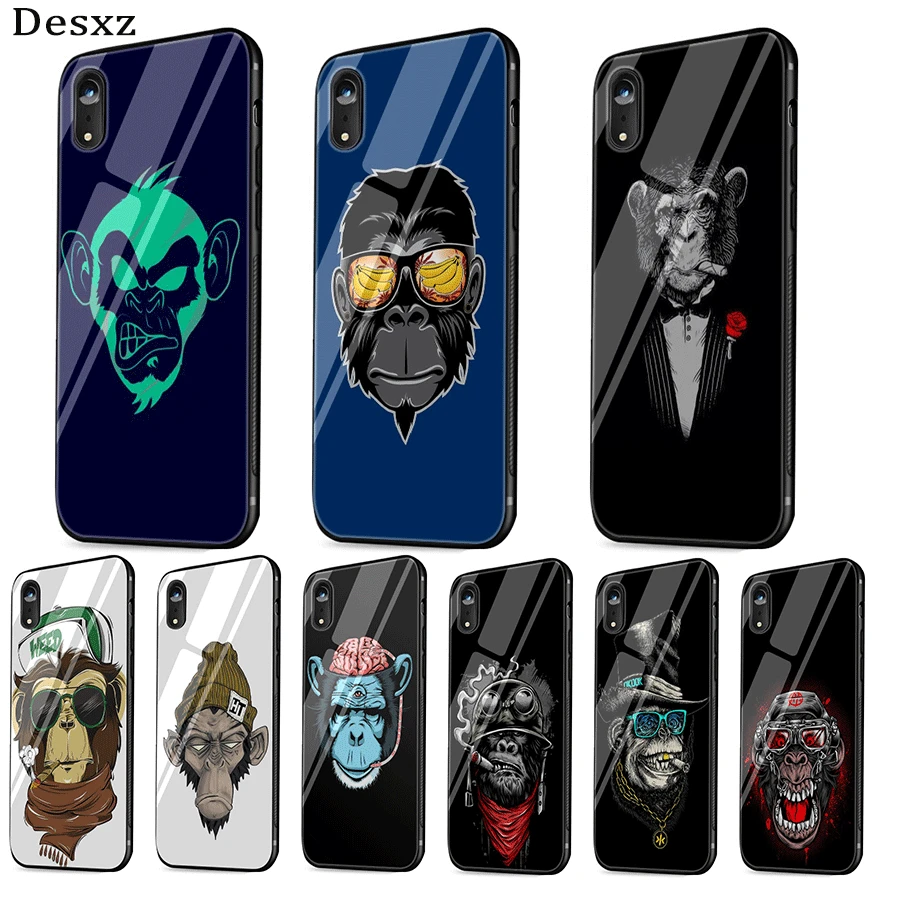 Стекло для мобильного телефона чехол iPhone 5 5S SE 6 6s 7 8 Plus XR X XS максимальный Monkey Godfather