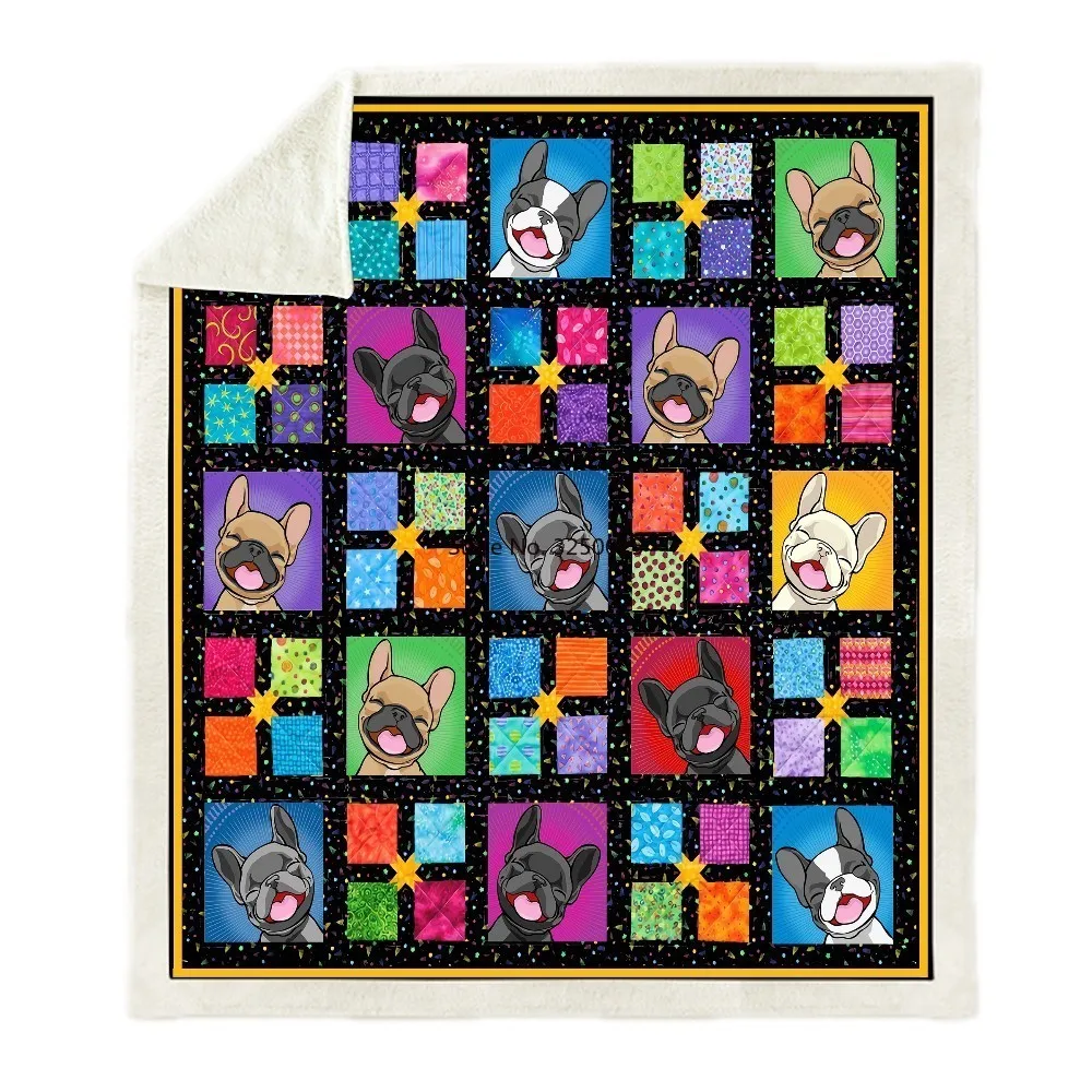 

Sofa Cushion Yoga Mat Blanket Picnic Blanket Thick Double-layer Plush Anime Pet Dog 3d Digital Print Carry Blanket