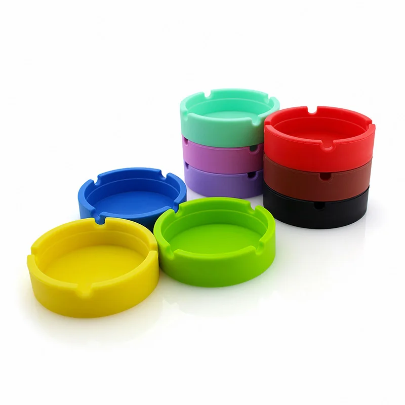 

Portable Ashtrays Silicone Ashtrays Round Mini Ashtray Smoke Ash Trays Holder Case Anti-scalding Smoking Accessories