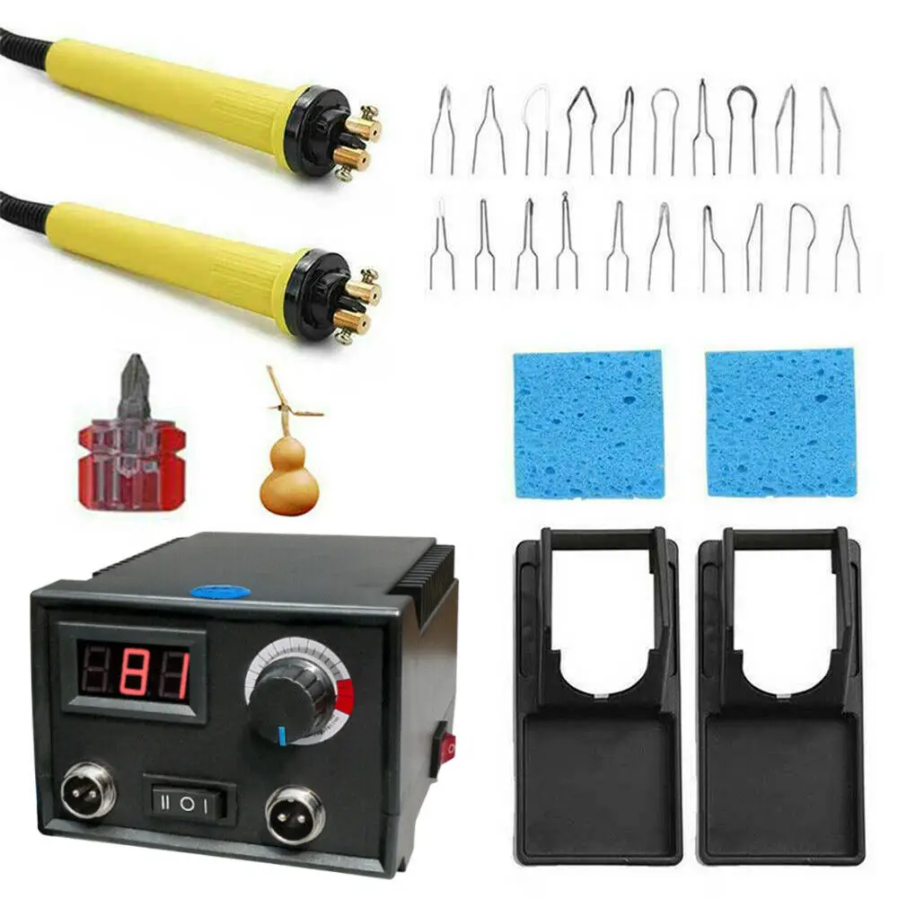 

Wood Burner Adjustable Temperature Digital Display Pyrography Dual Pen Burning Machine Gourd Wood Crafts Tool Kit Soldering Iron