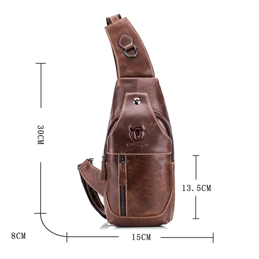 

Branded Male Chest Bag 2021 Soft Pu Leather Fanny Packs Travel Waist Pouch Multi Pockets Back Packs Retro Men's Crossbody Bags
