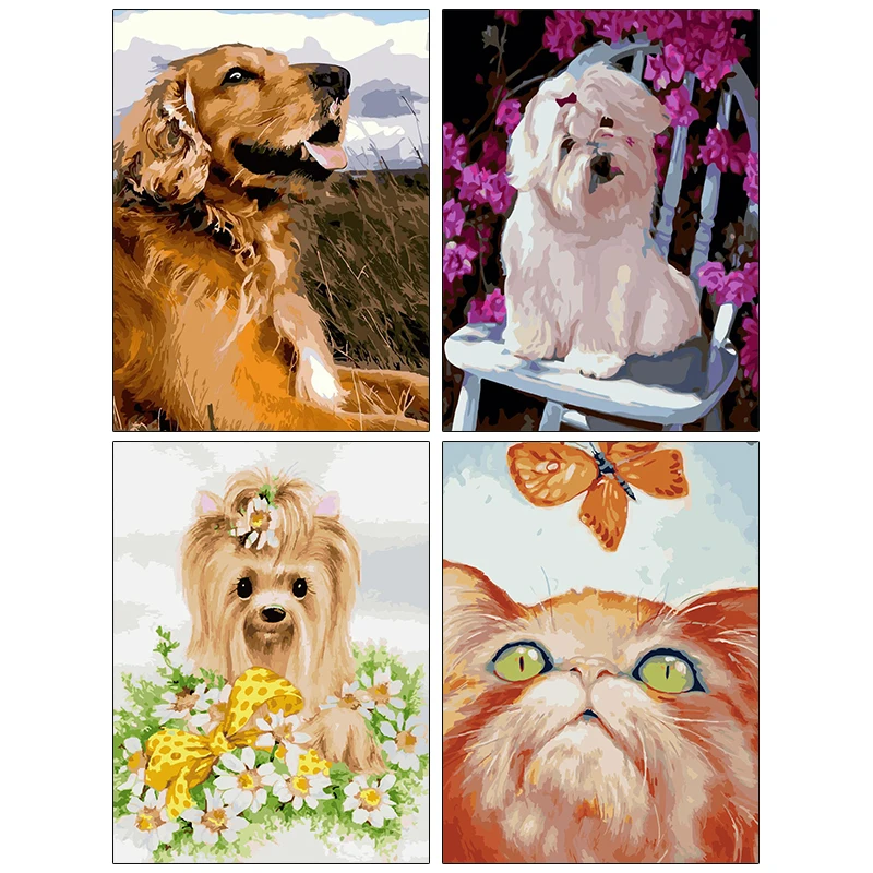 

Diamond Painting Dog Cat Cross Stitch Diamond Emboridery Animal Full Square/Round Drill Home Decor Gift Handmade 5d Diy