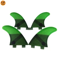 surf double tabs fin mgl honeycomb fibre green colors surfboard fin 4 pieces in per set quilhas pranchas de upsurf water sport
