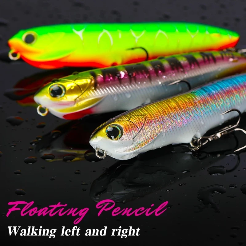 

TSURINOYA Topwater Floating Pencil Fishing Lure DW90 80mm 7.5g Hard Lures Crank Bait float Long Casting Bass JerkBait Model