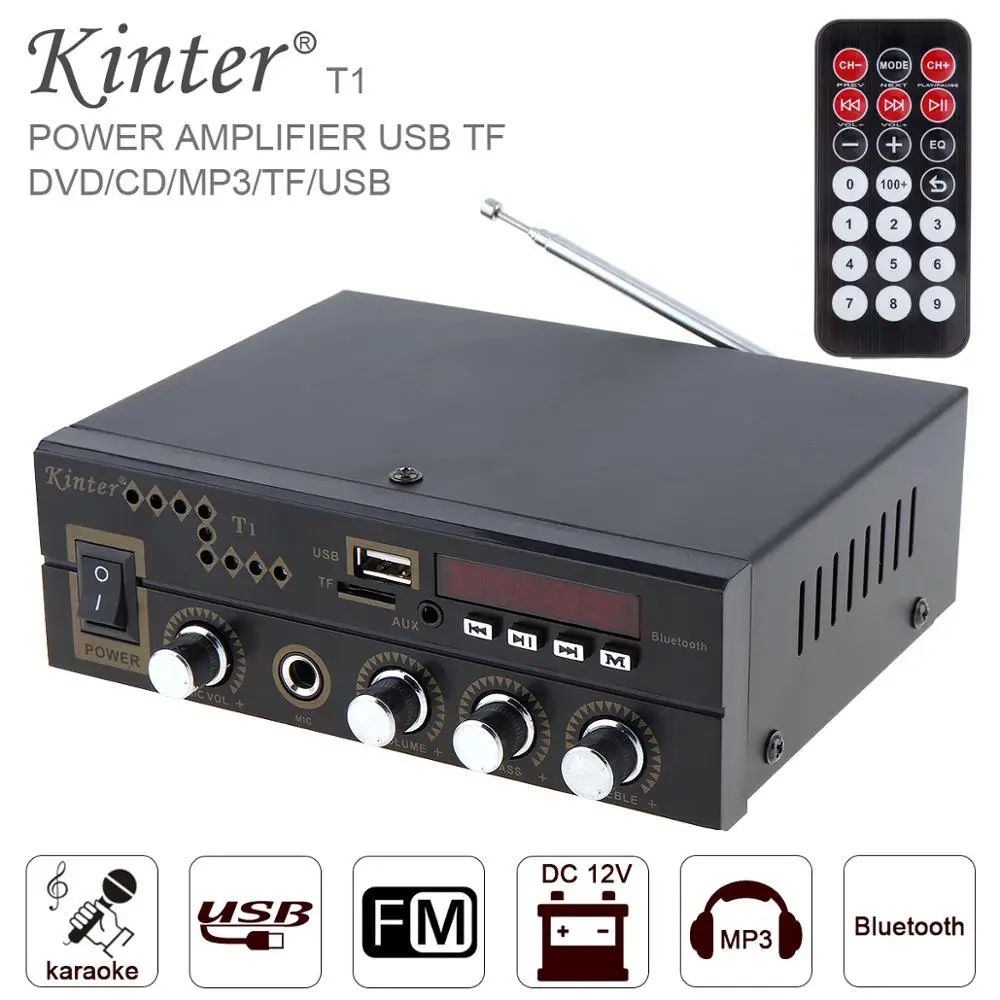 Цифровой автомобильный усилитель мощности Bluetooth FM-радио стерео аудио плеер