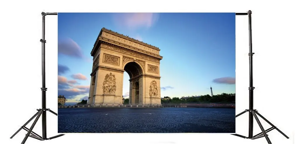 Фон для фотосъемки Триумфальная арка Париж Франция туристическая архитектура