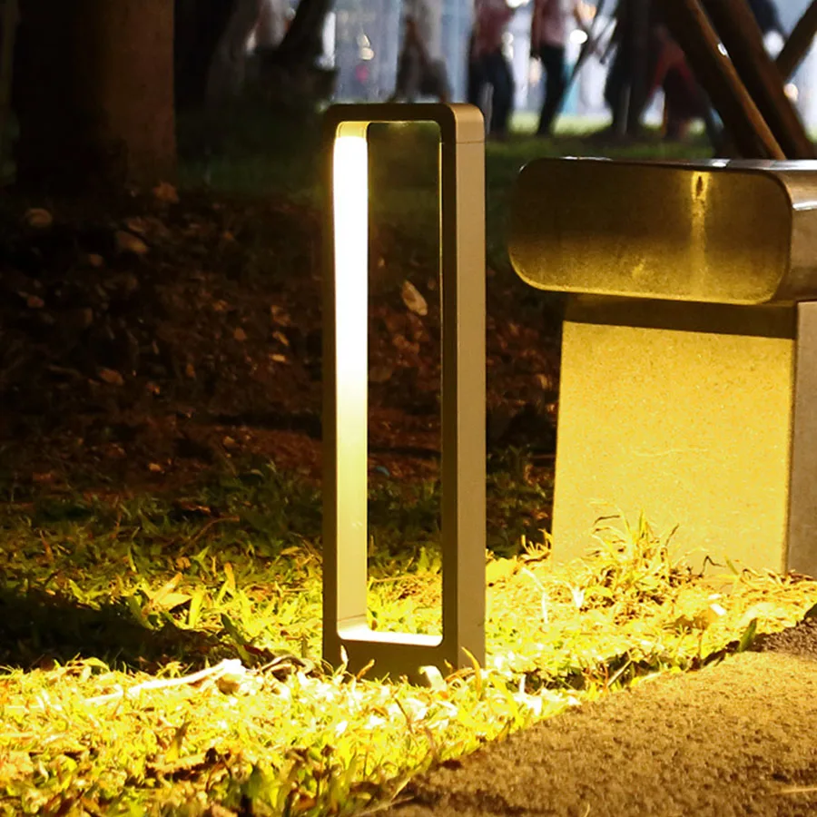 

40/60CM Outdoor IP54 Waterproof Pathway Lawn Bollard Lamp Aluminum Villa Courtyard Stand Post Light Park Pillar Light