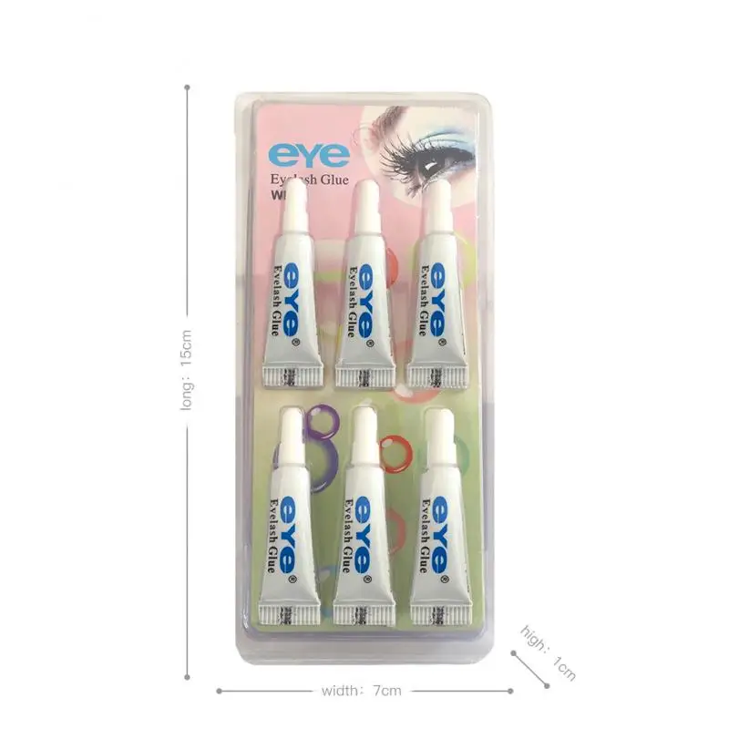 

6Pcs Practical Waterproof Eyelashes Glue False Eye Lash Extension Adhesive Paste Portable Black White Quick-drying Eyelash Glue