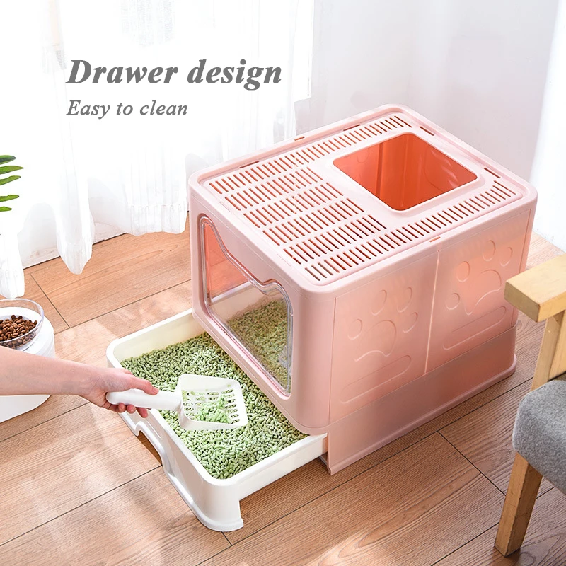 Кошачий Туалет для домашних животных складной бокс кошачьего туалета с большим