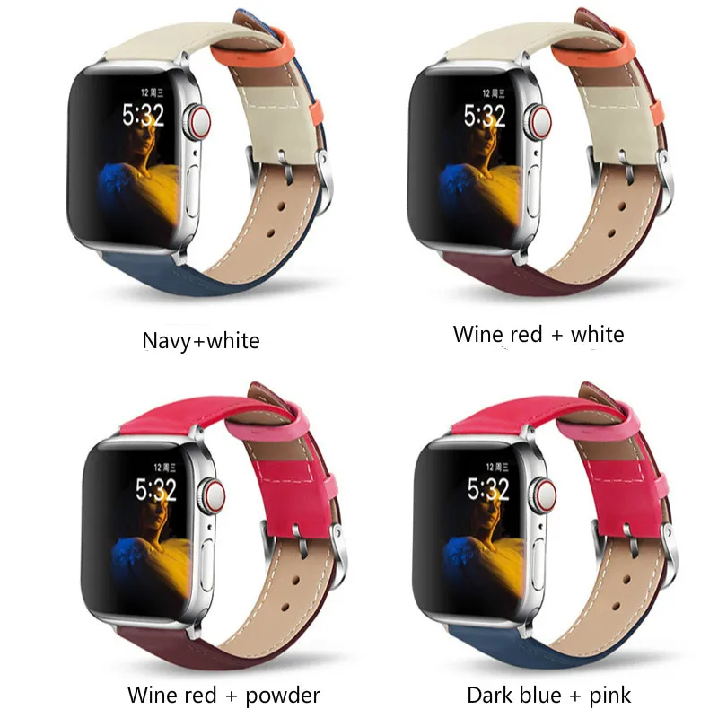 

Suitable for AP Watchband First Layer Leather Watchband APwatch Watchband 23456 Generation General Iwatch Watchband