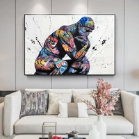 thinker man graffiti art paintings on the wall art posters and prints portrait of think canvas pictures for living room cuadros