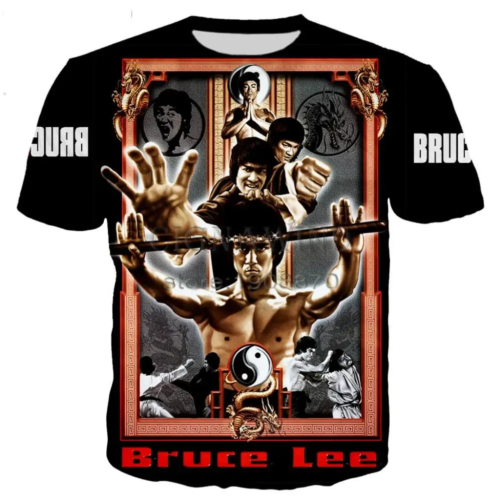 

2021 Summer New Men's and Women's T-shirt 3D Printing Bruce Lee Children's Fashion Casual Oversized Top